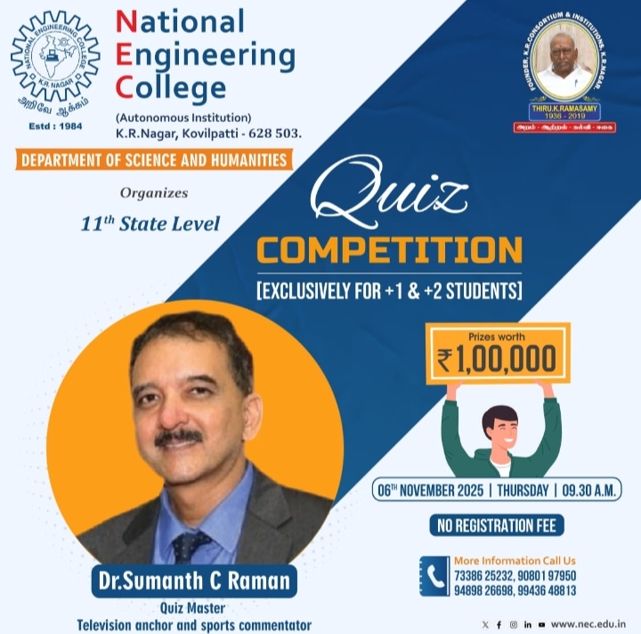 11th State Level Quiz Competition (Exclusively for +1 & +2 Students)